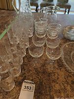 Group shot of coupes, tumblers, both pitchers