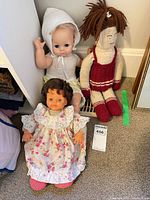 All three dolls standing together for scale and overview
