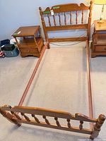 Full bed frame assembled without mattress
