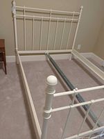 Full view of headboard, side rails and center support