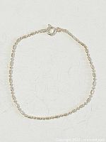 Full view of bracelet laid flat showing length and clasp