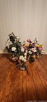 All three silk floral arrangements grouped together