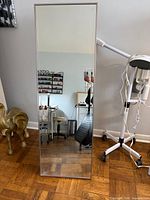 Front view of full-length mirror showing full reflective surface and frame