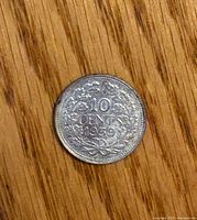 Reverse side showing 10 CENTS 1939 within wreath