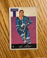 Front of 1962-63 Parkhurst Ron Stewart card showing player image, team designation and card number