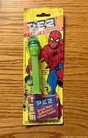 Front of sealed 1985 Incredible Hulk PEZ dispenser blister card