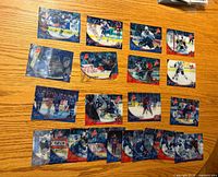 Fronts of all 23 NHL Replay cards laid out