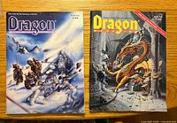 Front covers of both Dragon Magazine issues