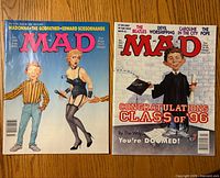 Front covers of both MAD magazines showing issue numbers and themes