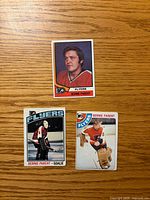 Fronts of all three Bernie Parent cards laid out