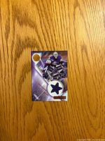 Front of Dan Blackburn game-used jersey card showing image, star and circular fabric swatches