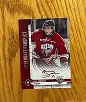 Front of Jason Dickinson 2013 Draft Prospect autograph card showing player image and signature