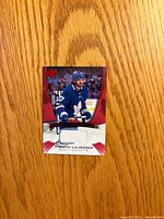 Front of Upper Deck Trilogy Rookie Premieres Timothy Liljegren jersey card showing player image and jersey swatch