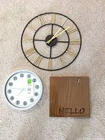 Overview showing both clocks and board