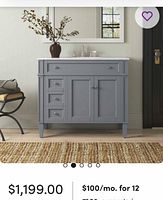 Stock image of assembled gray Birch Lane Alfreda 40" vanity