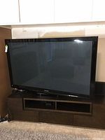 Front view of Panasonic plasma HDTV on stand