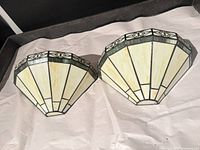 Both Tiffany-style stained glass wall sconces, front view