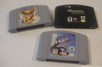 All three N64 game cartridges front view