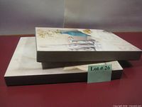 Two stacked canvas prints showing thickness and edges