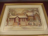Front view of framed print showing artwork, mat and frame