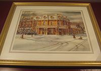Front view of framed print showing artwork, mat and frame