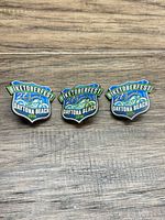 Front view of three matching Biketoberfest Daytona Beach 2019 lapel pins
