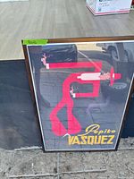 Front view of framed Pepito Vasquez poster
