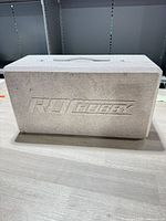 Front view of gray RocHobby molded foam carrying case