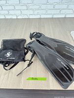 Pair of fins and mesh bag overview