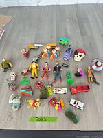 All toys spread on table for overview