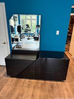 Front view of dresser with mirror attached