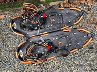 Top view of both Atlas 1025 snowshoes showing overall design and condition