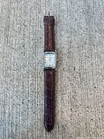 Full view of the Emporio Armani watch showing strap and case