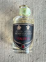 Front view of Penhaligon’s Halfeti Eau de Parfum bottle showing label and cap