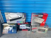 Group shot of all five empty boxes