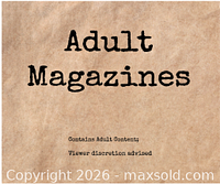 Adult magazines sign indicating content advisory