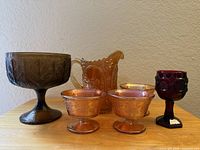 Front view of entire glassware set