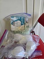 Bag containing boxed EcoSmart smart bulb and additional loose bulbs