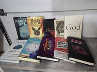 First grouping showing 10 books including Harper Lee, Rowling, Leilani, Star Wars, Aslan, Lyons, Osborne and others