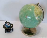 Large 8" globe and small globe pencil sharpener side by side