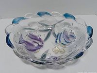 Top view showing entire Mikasa Key Largo oval bowl with fish design