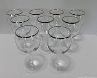 Set of eight Lenox Weatherly wine goblets upright