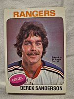 Front of Derek Sanderson O-Pee-Chee hockey card
