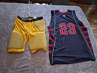 Jordan padded shorts and Woburn jersey side by side