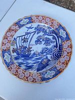 Front view of Imari-style porcelain plate