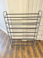 Full front view of the metal shoe rack