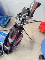 Full view of stand bag loaded with clubs
