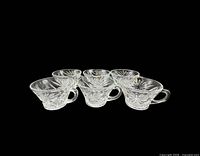 front angled view of all six Prescut teacups