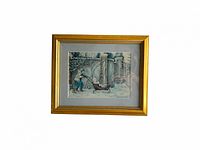 Front view of framed print showing artwork, matting and frame