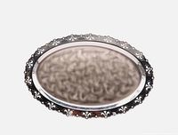Full view of oval silverplate tray